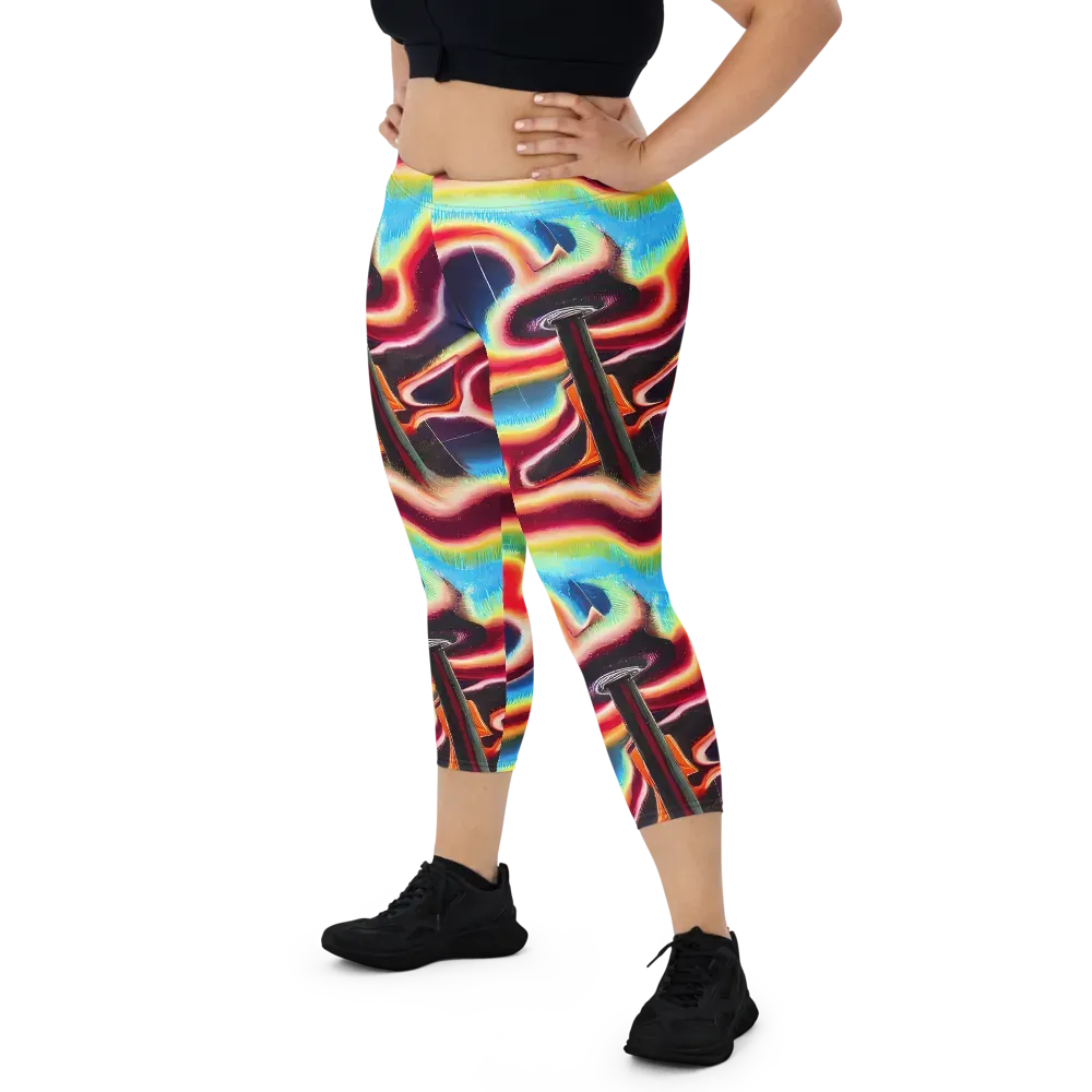 Afterdark Rainbow on Capri Leggings — Front