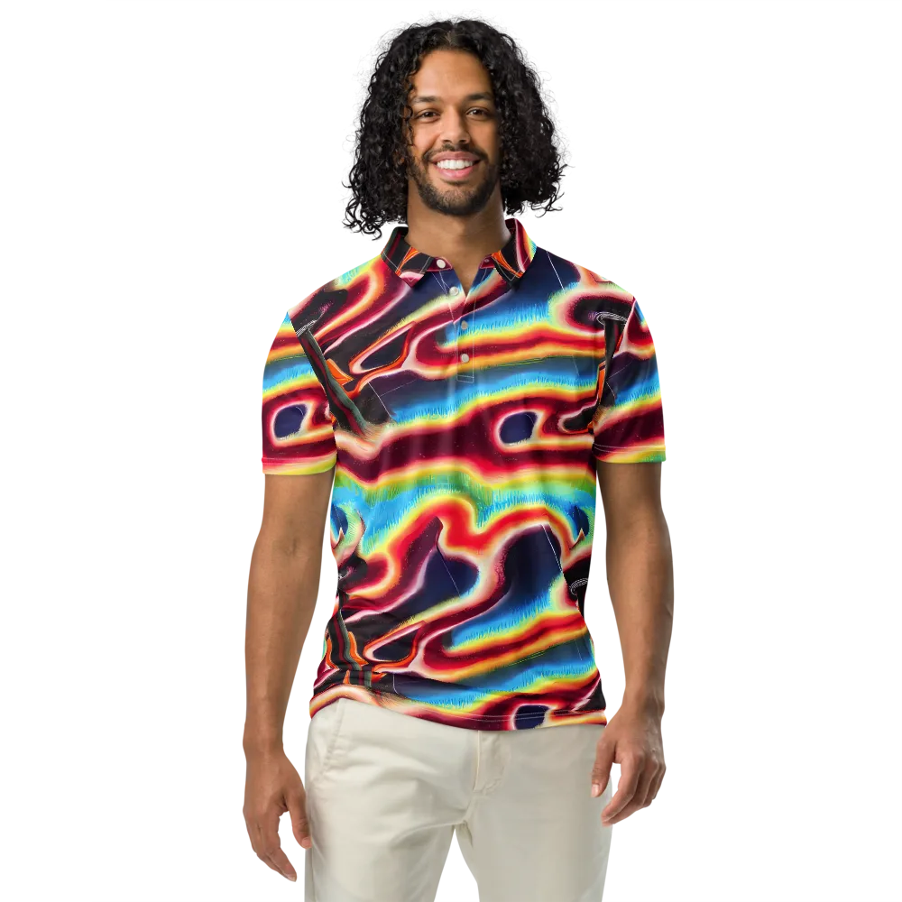 Afterdark Rainbow on Men's Slim Fit Polo Shirt — Front