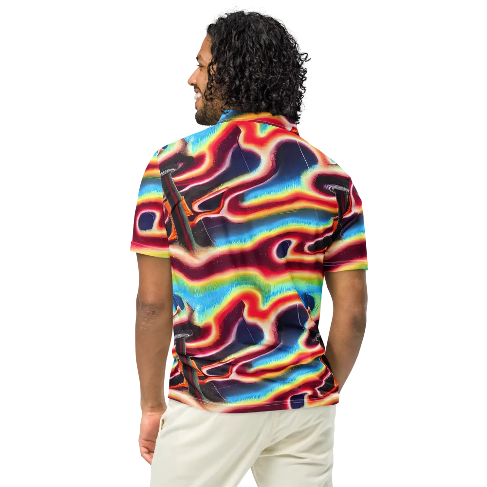 Afterdark Rainbow on Men's Slim Fit Polo Shirt — Back