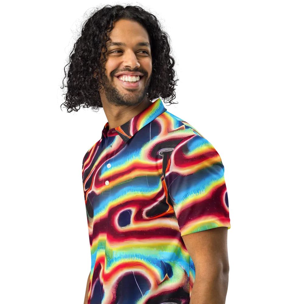 Afterdark Rainbow on Men's Slim Fit Polo Shirt — Left Front