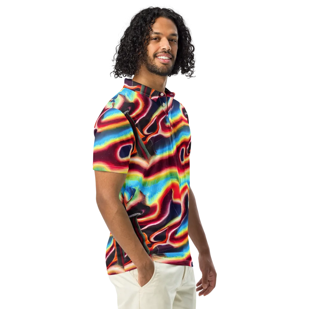 Afterdark Rainbow on Men's Slim Fit Polo Shirt — Right Front