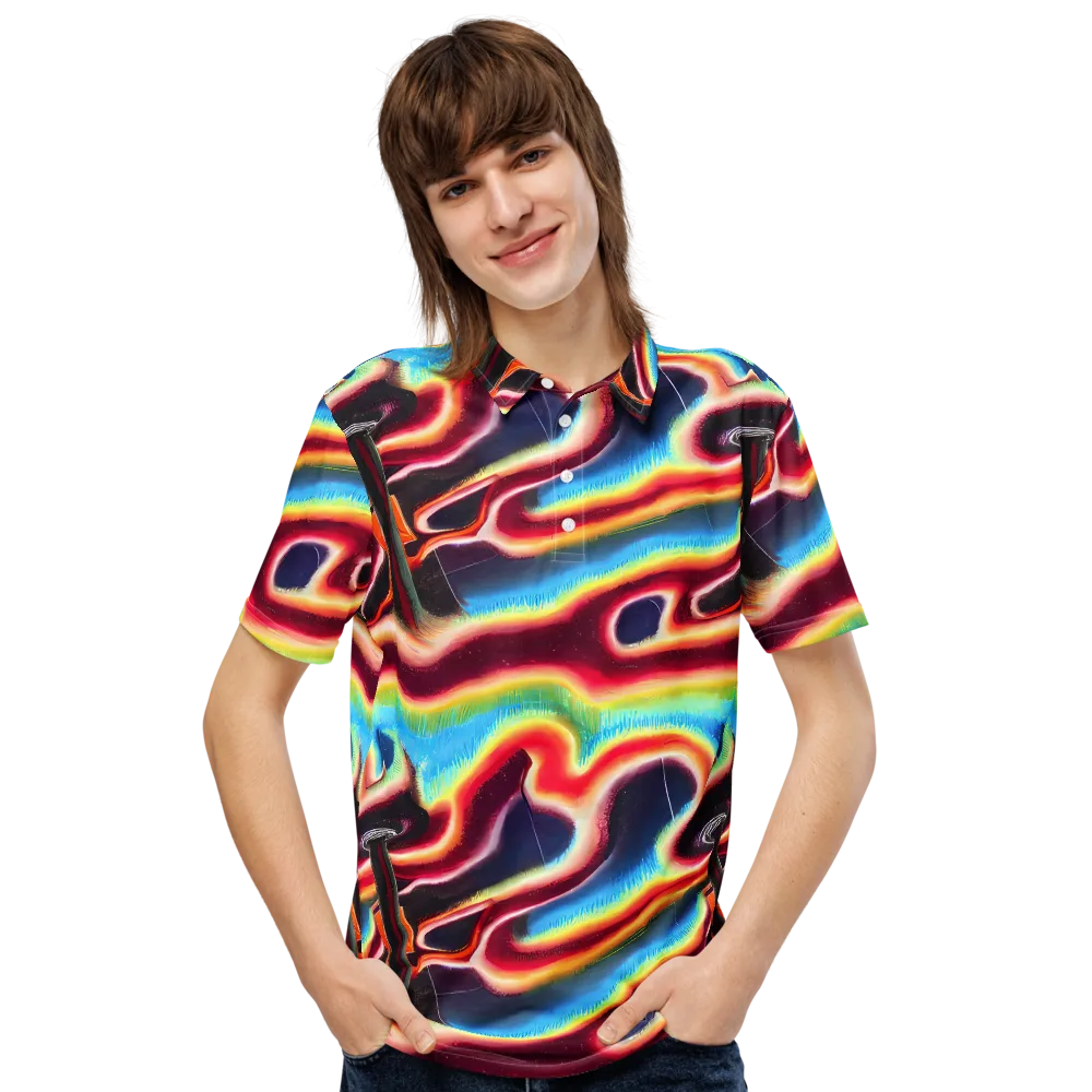 Afterdark Rainbow on Men's Slim Fit Polo Shirt — Front