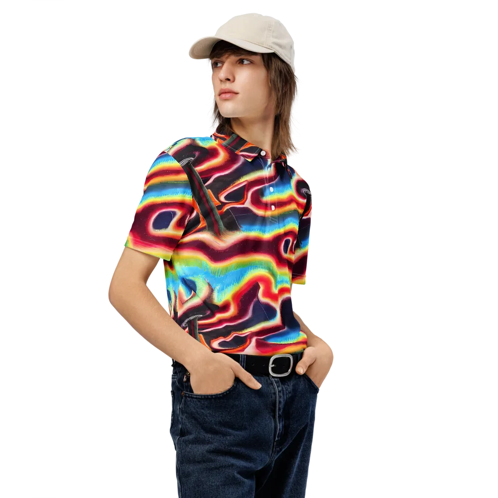 Afterdark Rainbow on Men's Slim Fit Polo Shirt — Right Front