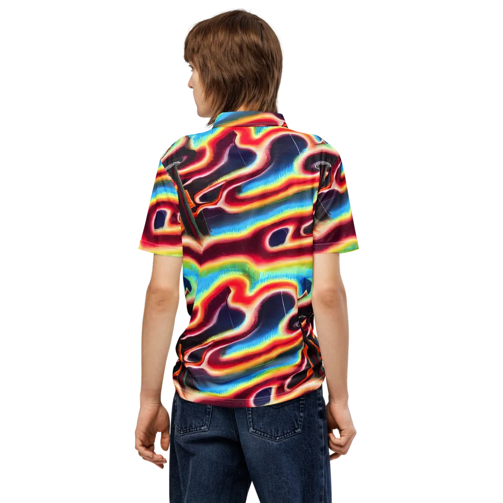 Afterdark Rainbow on Men's Slim Fit Polo Shirt — Back
