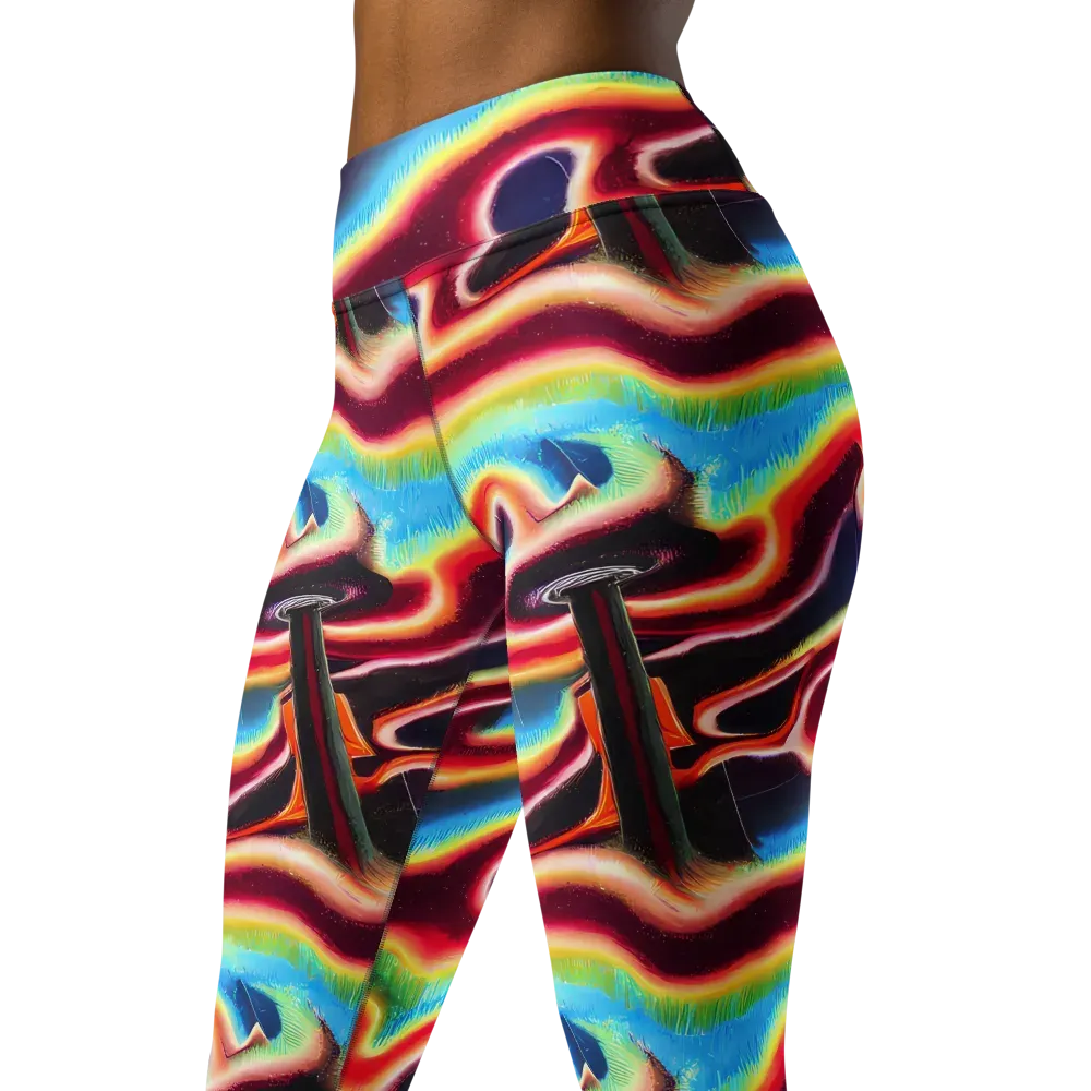 Afterdark Rainbow on Yoga Leggings — Left Front
