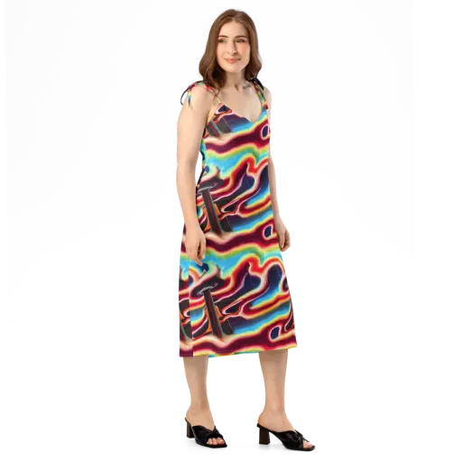 Afterdark Rainbow on a Slip Dress