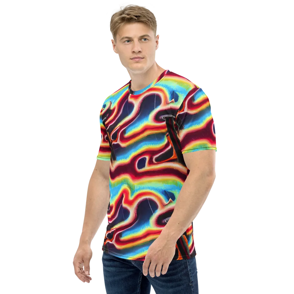 Afterdark Rainbow on Men's Crew Neck T-Shirt — Left