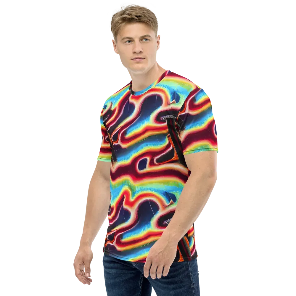Afterdark Rainbow on Men's Crew Neck T-Shirt — Left