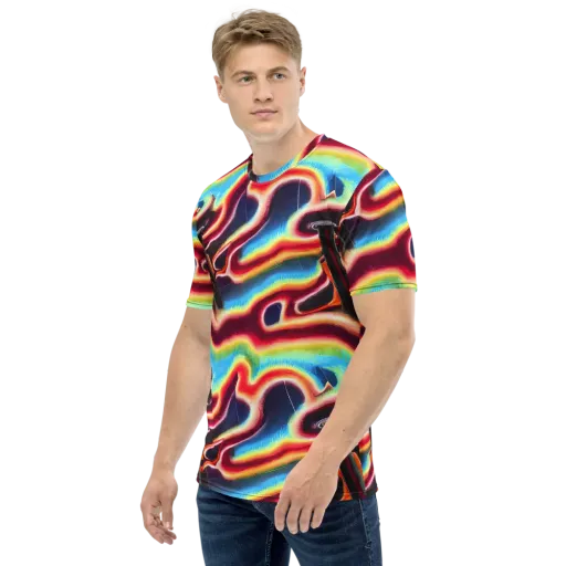 Afterdark Rainbow on a Men's Crew Neck T-Shirt