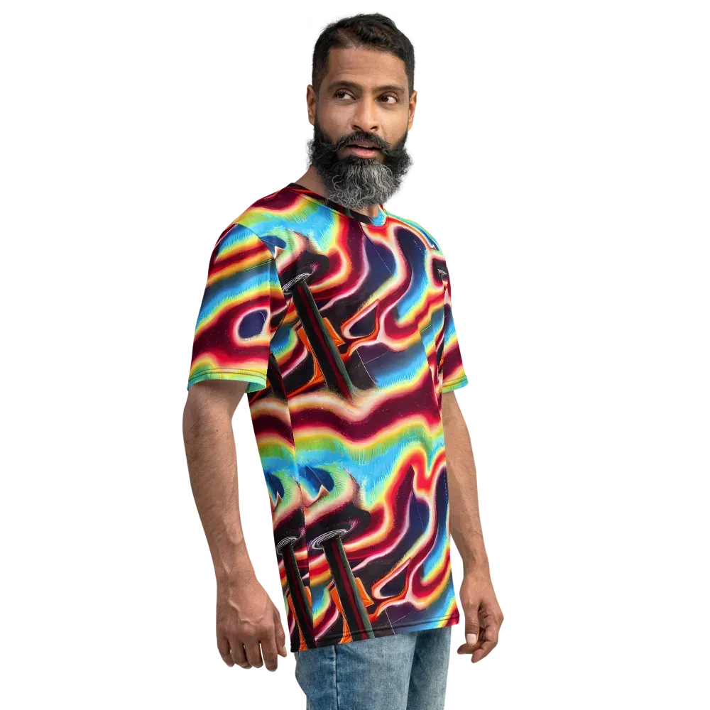 Afterdark Rainbow on Men's Crew Neck T-Shirt — Right