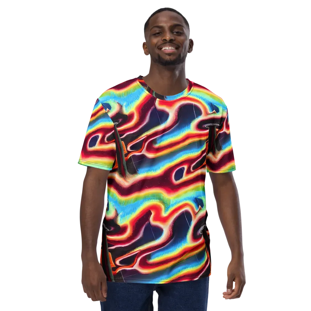 Afterdark Rainbow on Men's Crew Neck T-Shirt — Front