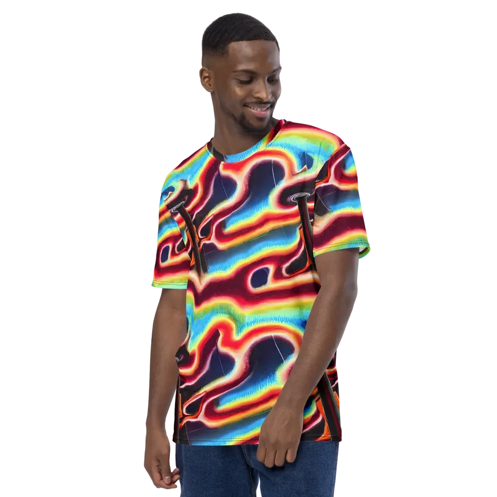 Afterdark Rainbow on Men's Crew Neck T-Shirt — Left