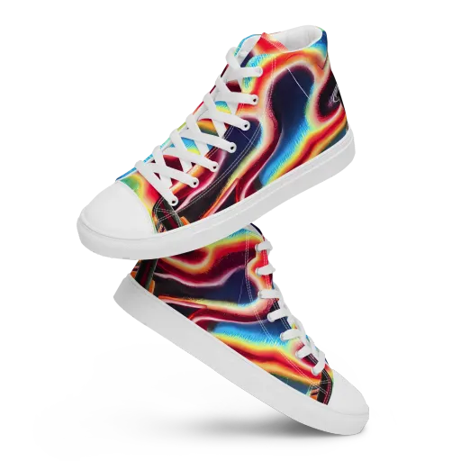 Afterdark Rainbow on a Men's High Top Canvas Shoes