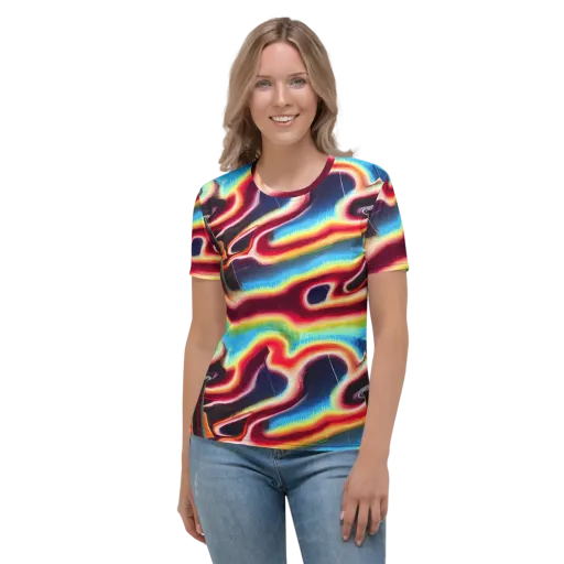 Afterdark Rainbow on a Women's Crew Neck T-Shirt