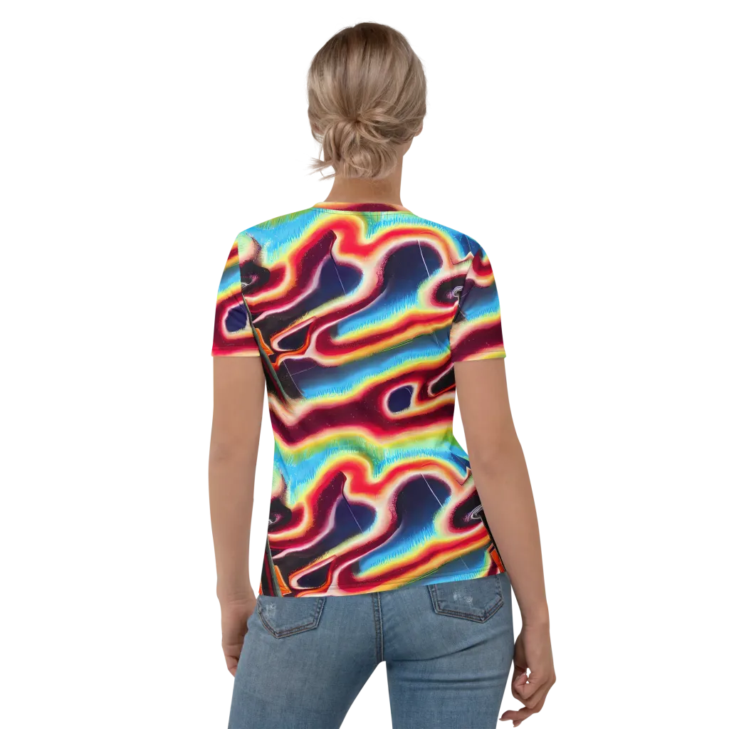 Afterdark Rainbow on Women's Crew Neck T-Shirt — Back