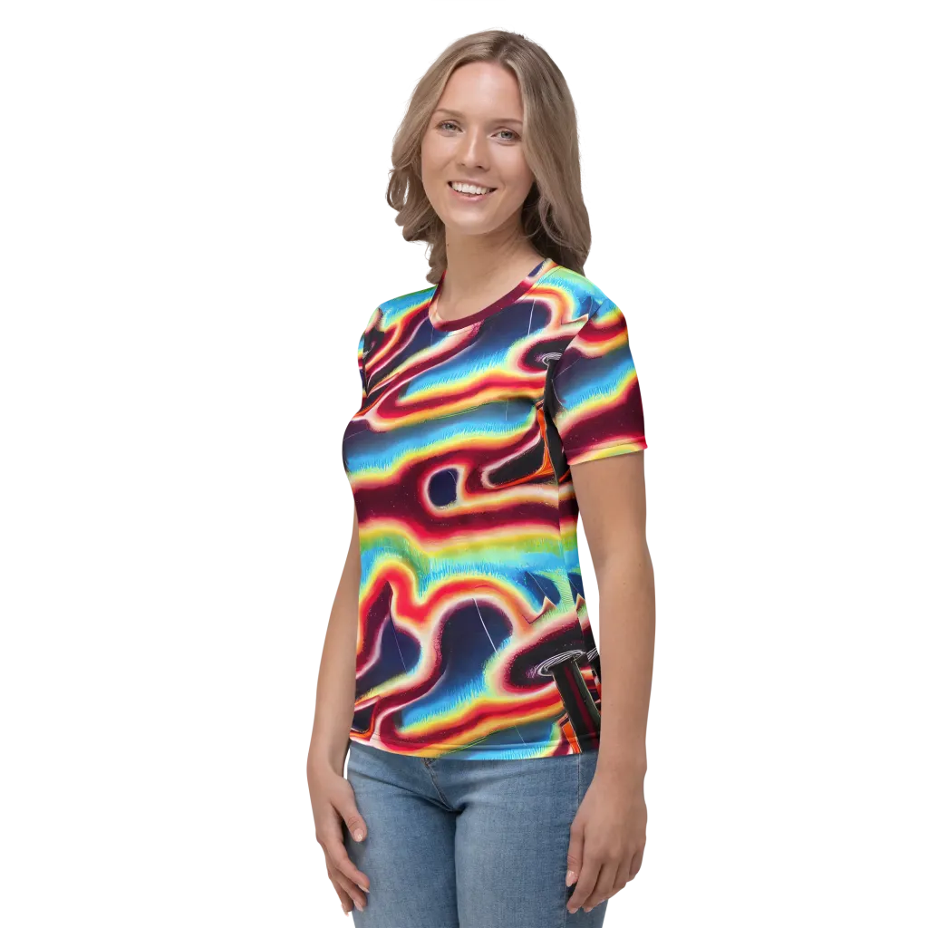 Afterdark Rainbow on Women's Crew Neck T-Shirt — Left