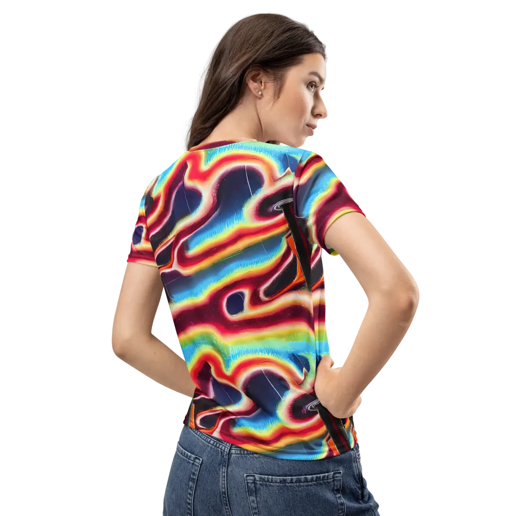 Afterdark Rainbow on Women's Crew Neck T-Shirt — Back