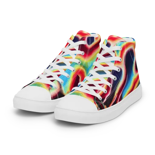 Afterdark Rainbow on a Women's High Top Canvas Shoes