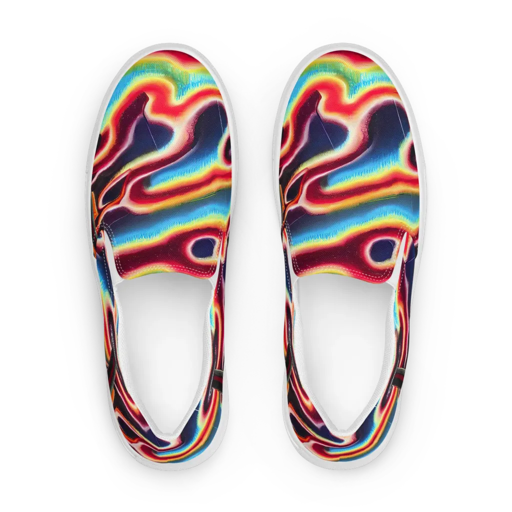 Afterdark Rainbow on Men's Slip-On Canvas Shoes — Front