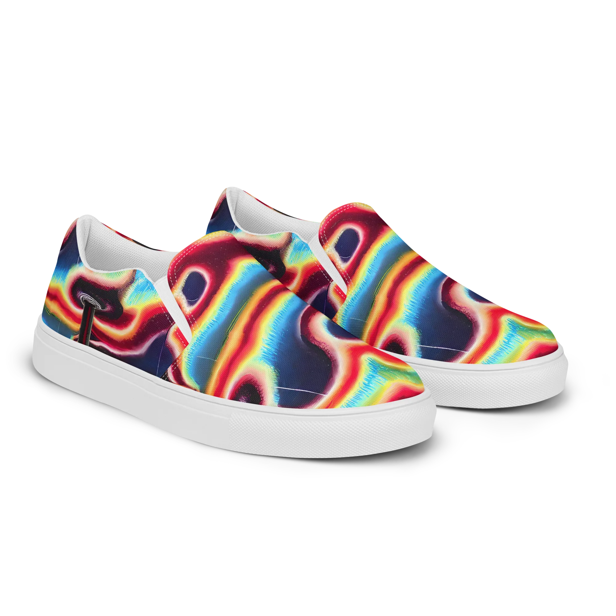 Afterdark Rainbow on Men's Slip-On Canvas Shoes — Right Front