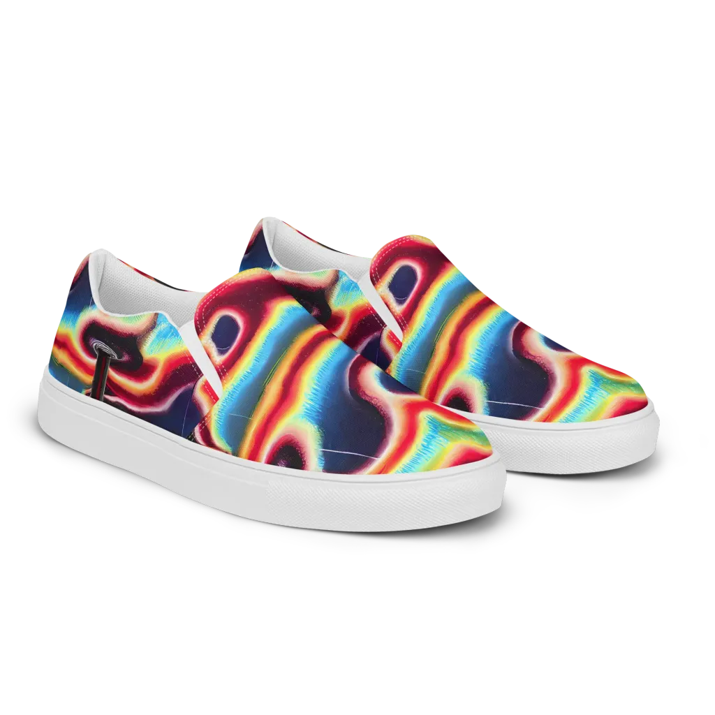 Afterdark Rainbow on Men's Slip-On Canvas Shoes — Right Front
