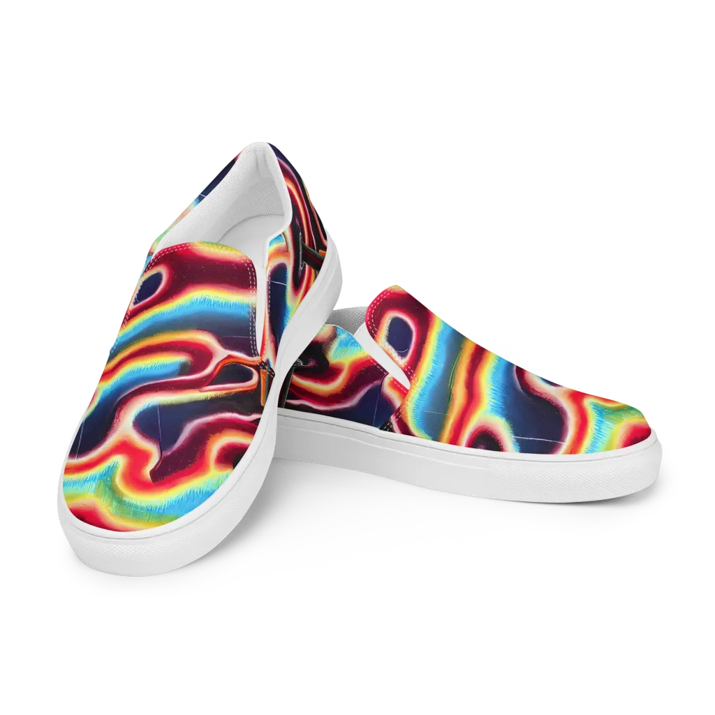 Afterdark Rainbow on Men's Slip-On Canvas Shoes — Left Front