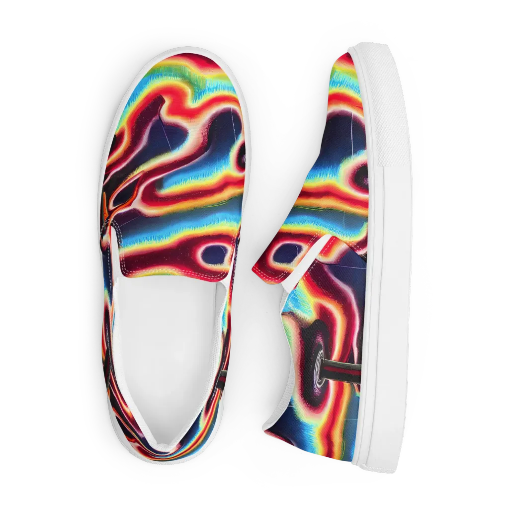Afterdark Rainbow on Men's Slip-On Canvas Shoes — Front
