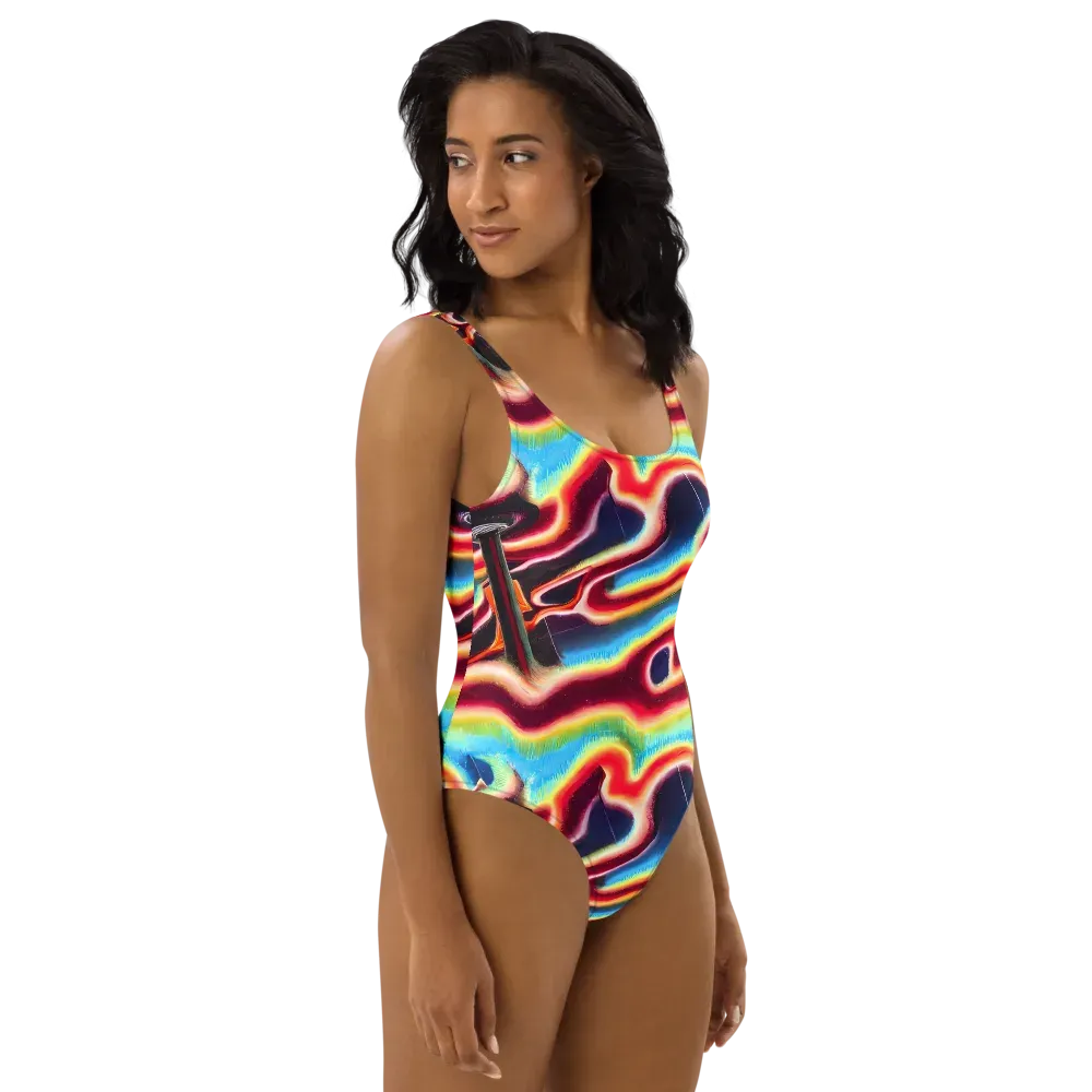 Afterdark Rainbow on One-Piece Swimsuit — Right