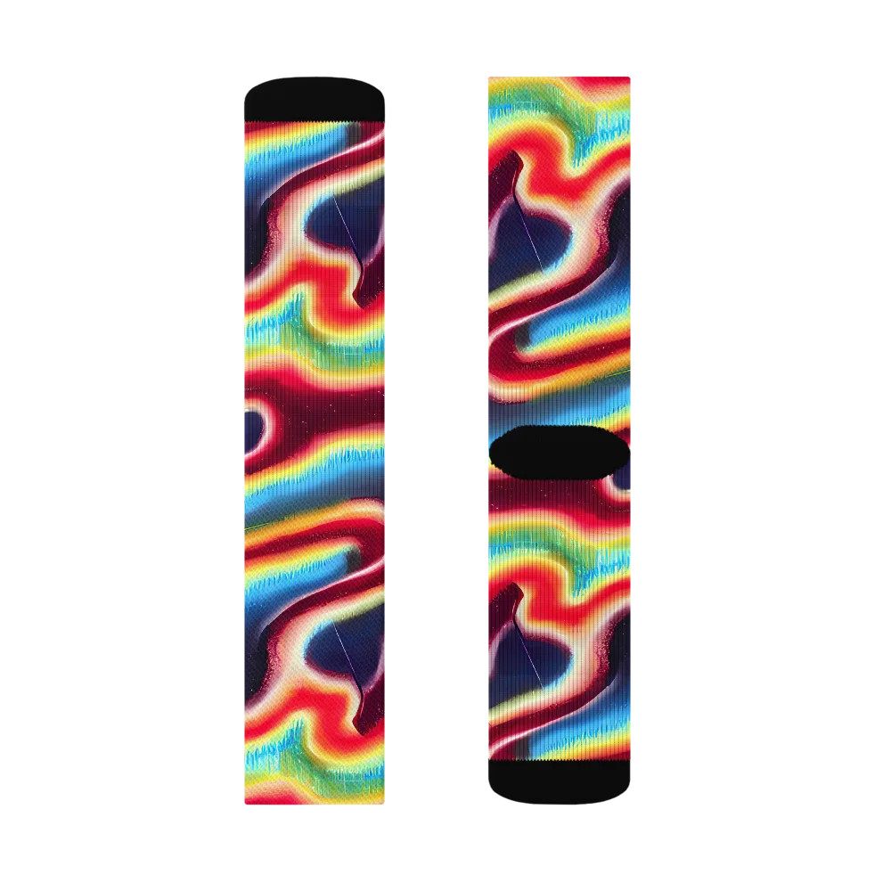 Afterdark Rainbow on Socks — Right Sock