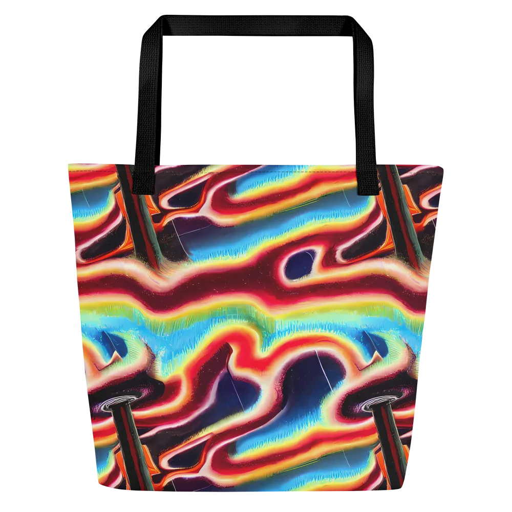 Afterdark Rainbow on Large Tote Bag W/ Pocket — Front