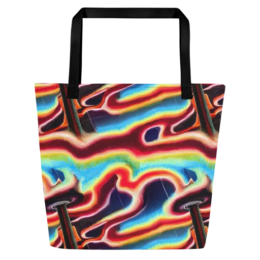 Afterdark Rainbow on a Large Tote Bag W/ Pocket
