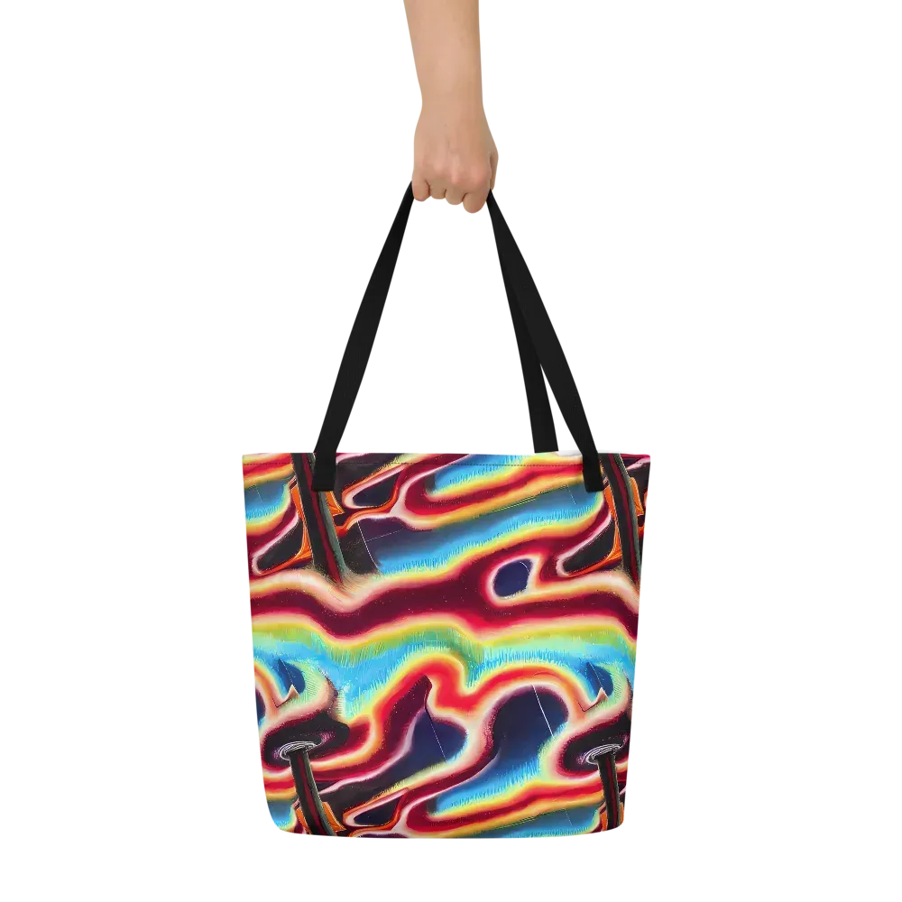 Afterdark Rainbow on Large Tote Bag W/ Pocket — Front
