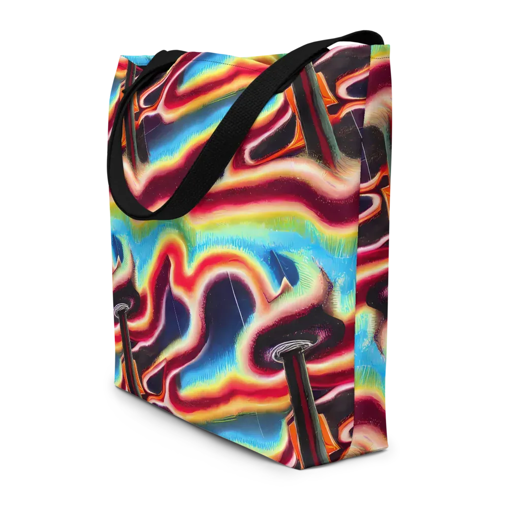Afterdark Rainbow on Large Tote Bag W/ Pocket — Front
