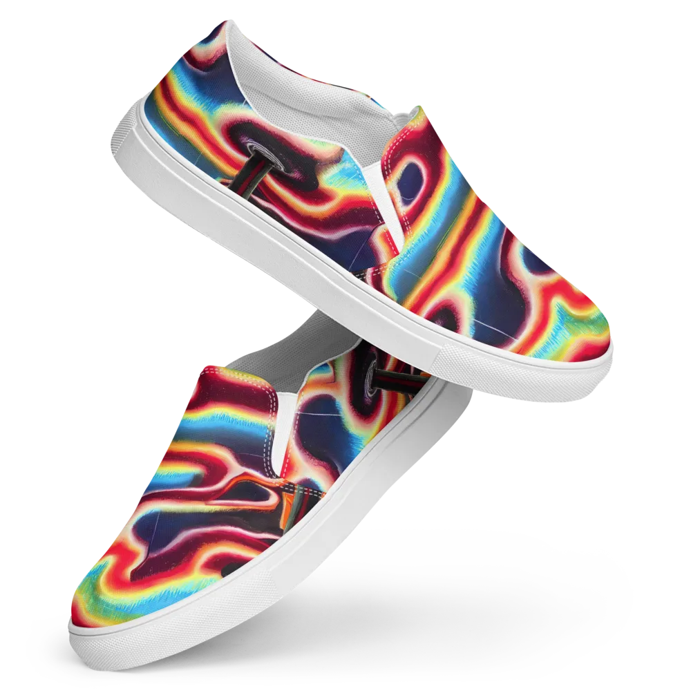 Afterdark Rainbow on Women's Slip-On Canvas Shoes — Front