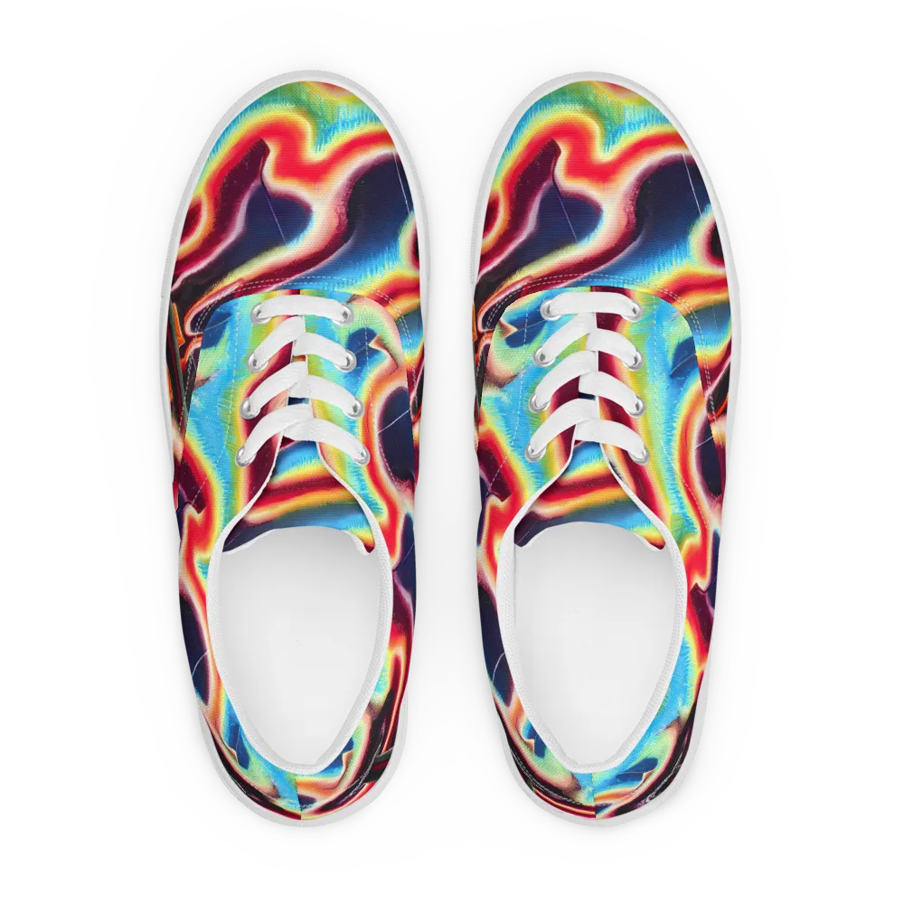 Afterdark Rainbow on Men's Lace-Up Canvas Shoes — Front