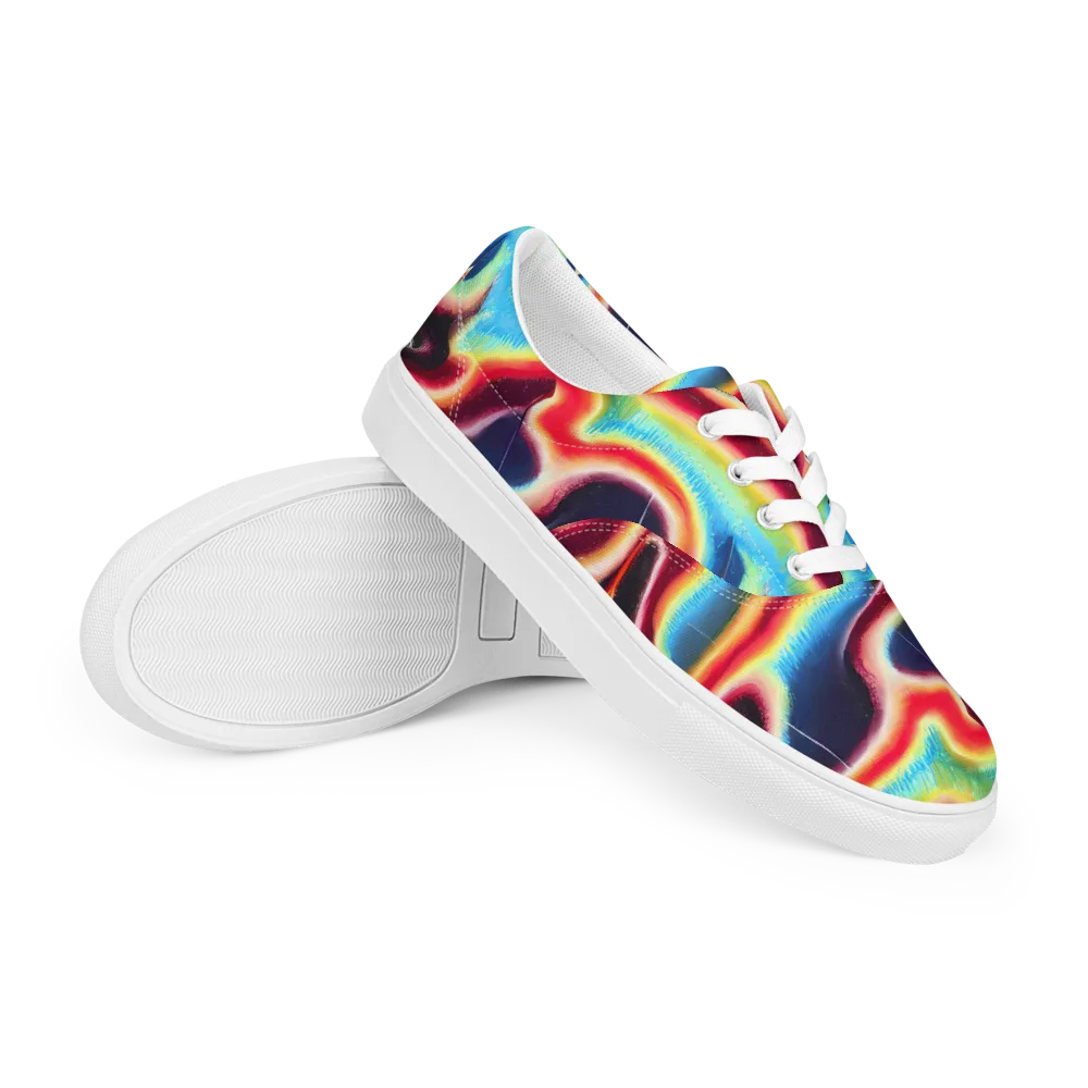 Afterdark Rainbow on Men's Lace-Up Canvas Shoes — Right Front