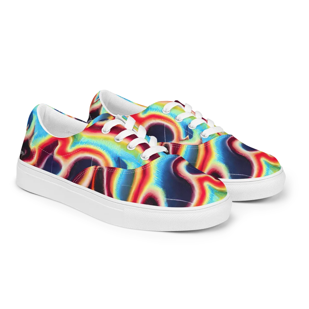 Afterdark Rainbow on Men's Lace-Up Canvas Shoes — Right Front