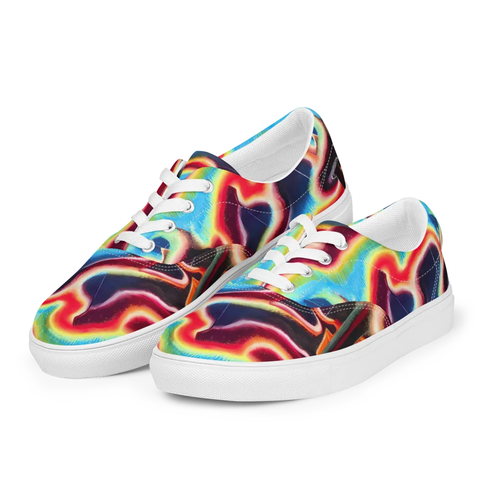 Afterdark Rainbow on Men's Lace-Up Canvas Shoes — Left Front