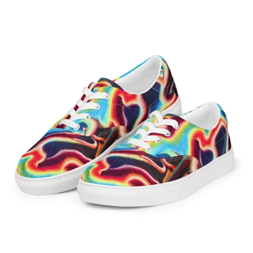 Afterdark Rainbow on a Men's Lace-Up Canvas Shoes