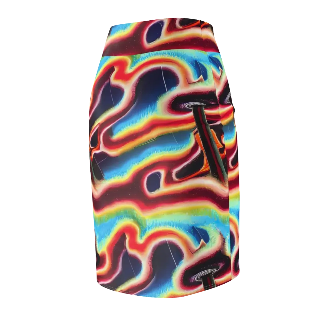 Afterdark Rainbow on Pencil Skirt — Back Side