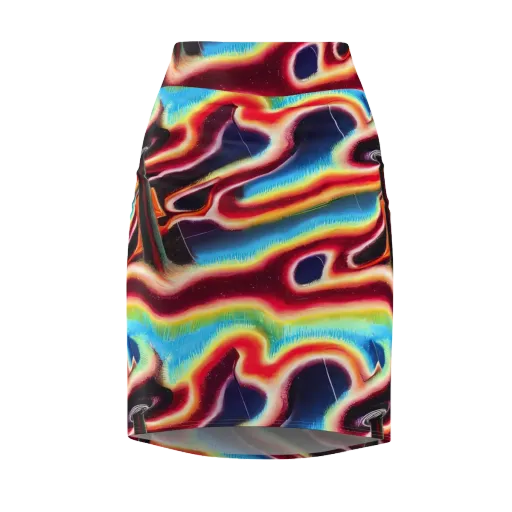 Afterdark Rainbow on a Pencil Skirt