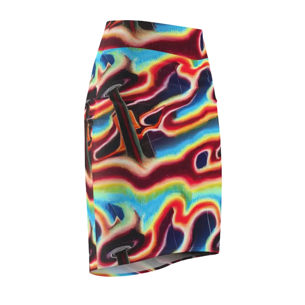Afterdark Rainbow on Pencil Skirt — Front Side