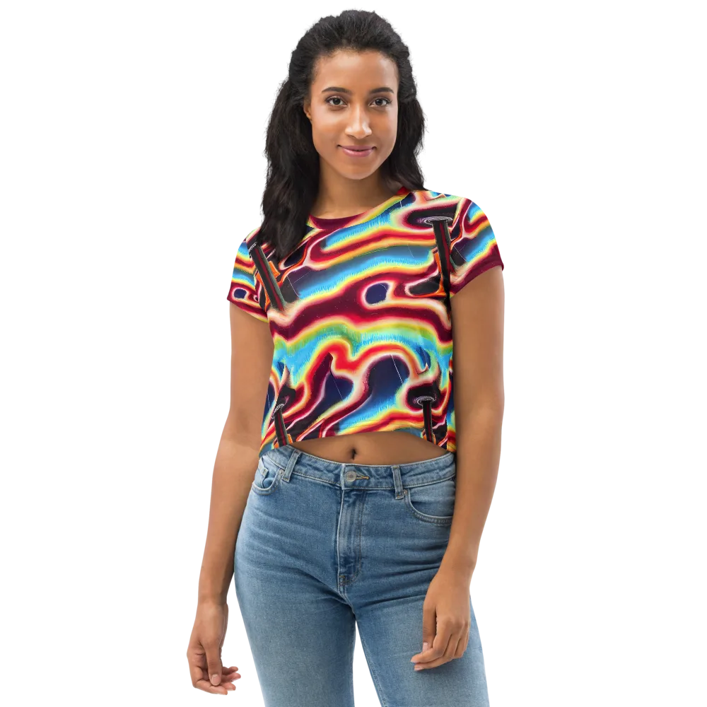 Afterdark Rainbow on Crop Tee — Front