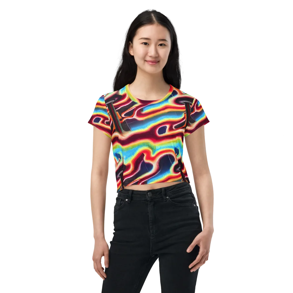 Afterdark Rainbow on Crop Tee — Front