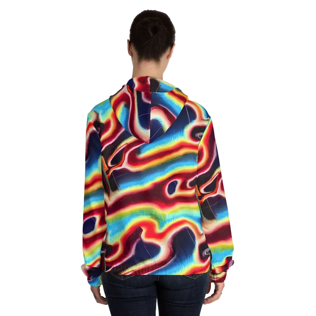 Afterdark Rainbow on Women's Full-Zip Hoodie — Back On Person