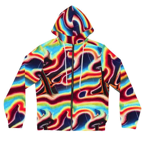 Afterdark Rainbow on a Women's Full-Zip Hoodie