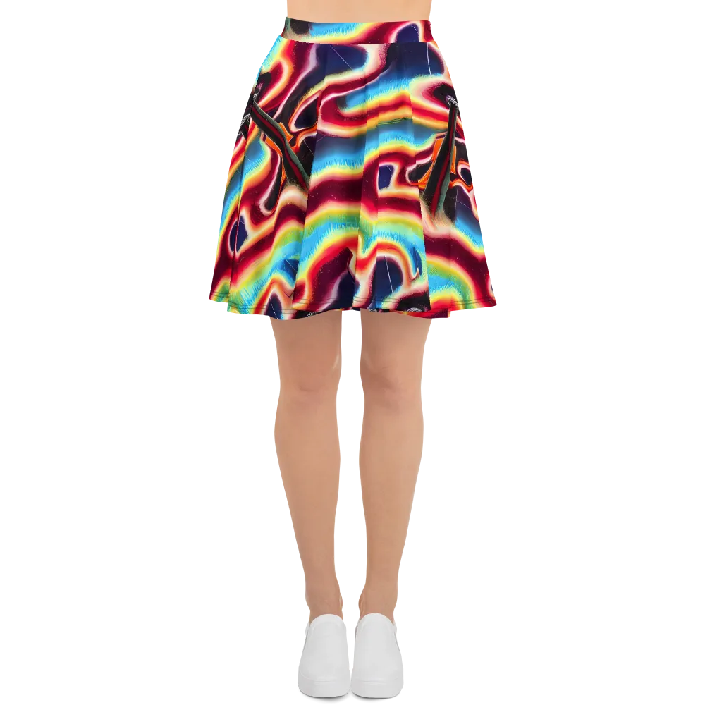 Afterdark Rainbow on Skater Skirt — Front