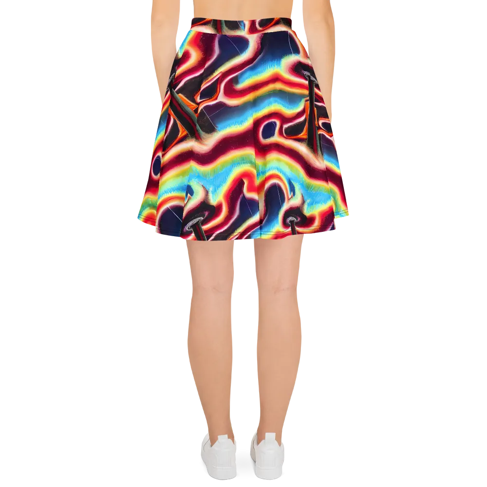 Afterdark Rainbow on Skater Skirt — Back