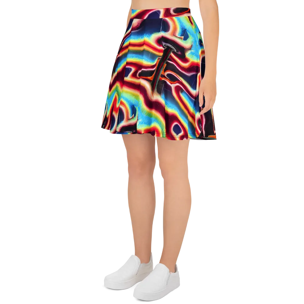 Afterdark Rainbow on Skater Skirt — Left