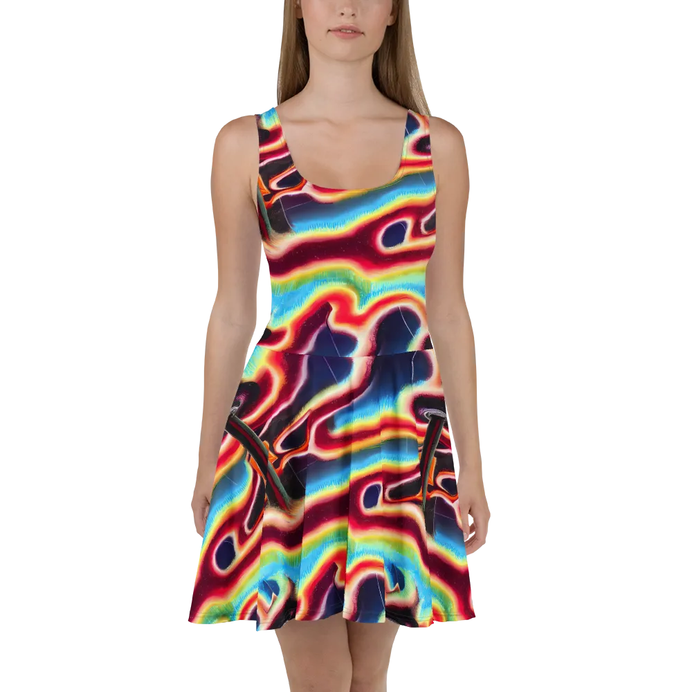 Afterdark Rainbow on Skater Dress — Front